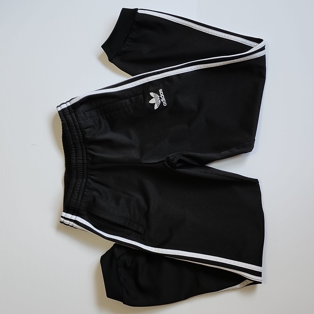 Adidas Kids Essential Black 3 Stripe Tracksuit Bottoms